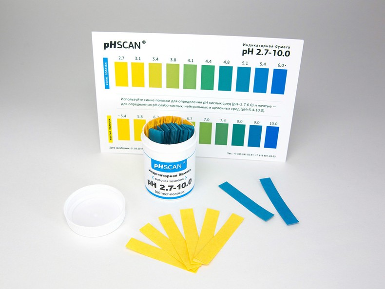 Индикаторная бумага pHSCAN 2.7-10.0 с шагом 0.2-0.4