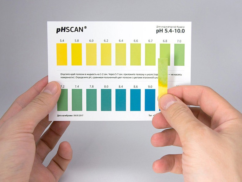 Индикаторная (лакмусовая) бумага pHSCAN 5.4-10.0 + шкала с шагом 0.1-0.4